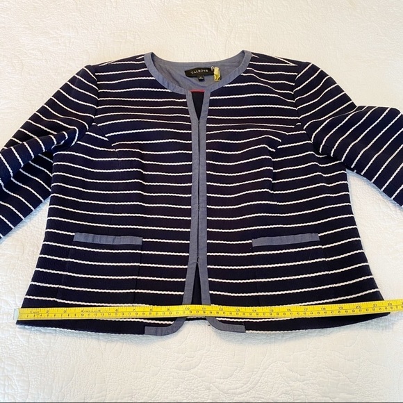 Talbots Navy and White Stripe Jacket - 14 - Picture 11 of 14